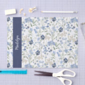 Blue Wildflower Watercolor Name 薄葉紙 (クラフト)