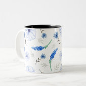 Blue Wildflower Watercolour Mug ツートーンマグカップ (正面左)