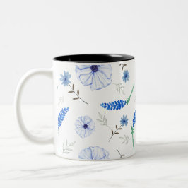 Blue Wildflower Watercolour Mug ツートーンマグカップ