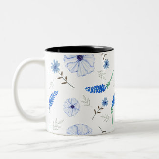 Blue Wildflower Watercolour Mug ツートーンマグカップ