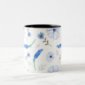 Blue Wildflower Watercolour Mug ツートーンマグカップ (中央)