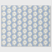 Blue Wildflower Wreath Elegant Botanical  ラッピングペーパー (フラット)