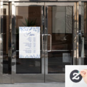 Blue Wildflowersフランスのサービスメニュー ウィンドウサイン (オフィスドア)