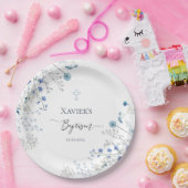 blue wildflowers Baptism ペーパープレート (パーティー)