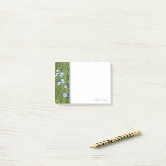 Blue Wildflowers Post-It Notes ポストイット (デスク上)