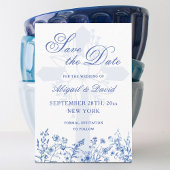 Blue Wildflowers Religious Wedding Save The Date セーブザデート