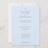 Blue Wildflowers Silver Photo Naming Ceremony ノートカード (裏面)