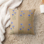 Blue Wildflowers Watercolor Art クッション (ブランケット)