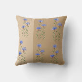 Blue Wildflowers Watercolor Art クッション (裏面)