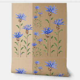 Blue Wildflowers Watercolor Art 壁紙