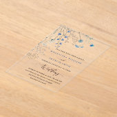 blue wildflowers wedding アクリル招待状 (レイダウン)