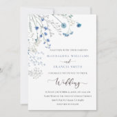 blue wildflowers wedding invitation 招待状 (正面)