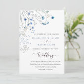 blue wildflowers wedding invitation 招待状 (スタンド正面)