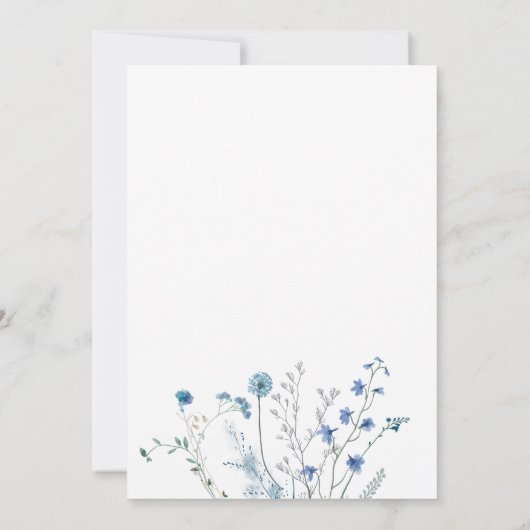 blue wildflowers wedding invitation 招待状 (裏面)
