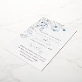 blue wildflowers winter wedding 箔招待状 (回転した状態)