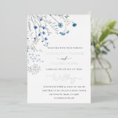 blue wildflowers winter wedding 箔招待状 (立ち正面)