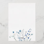 blue wildflowers winter wedding 箔招待状 (裏面)