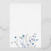blue wildflowers winter wedding 箔招待状 (裏面)