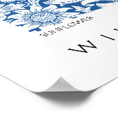 Blue William Morrisのヒマワリデザインポスター ポスター (角)