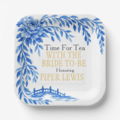 Blue willow Rose bridge Tea Time ペーパープレート (正面)