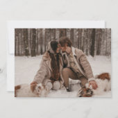 Blue Winterフローラフラット日付カードの保存 セーブザデート (裏面)