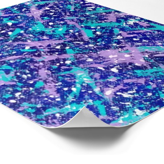 Blue Winter Abstract Canvas Print ポスター (角)