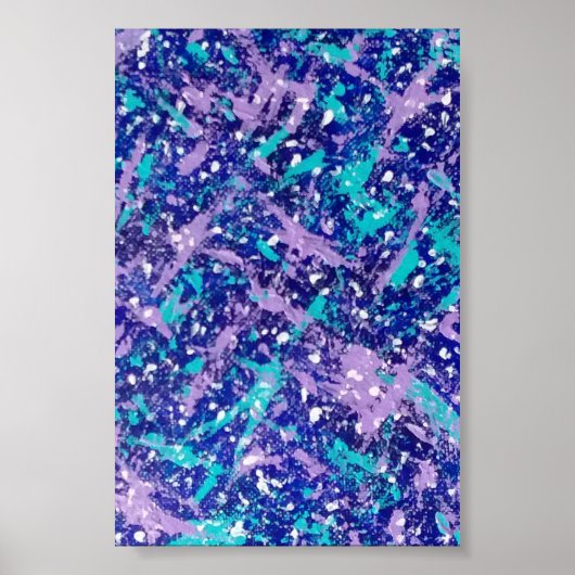 Blue Winter Abstract Canvas Print ポスター (正面)