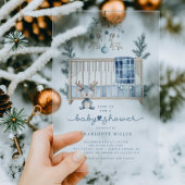 Blue Winter Baby Shower Invitation アクリル招待状