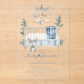 Blue Winter Baby Shower Invitation アクリル招待状 (正面)
