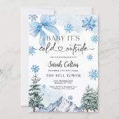 Blue Winter Baby Shower Invitation 招待状 (正面)
