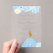 Blue Winter Blonde Hair Princess Sweet Sixteen アクリル招待状 (インサイチュ (ポータブル))