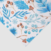 Blue Winter Botanical Pattern in Watercolor 薄葉紙 (詳細)