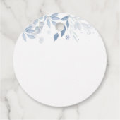 Blue Winter Bow Snowflake Ornament Baby Shower  フェイバータグ (裏面)