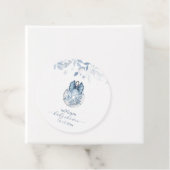 Blue Winter Bow Snowflake Ornament Baby Shower  フェイバータグ (インサイチュ)