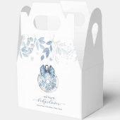 Blue Winter Bow Snowflake Ornament Baby Shower フェイバーボックス (見開き)
