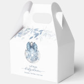 Blue Winter Bow Snowflake Ornament Baby Shower フェイバーボックス (裏面)