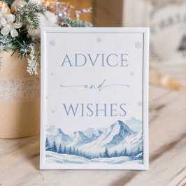 Blue Winter Bridal Shower Advice and Wishes ポスター