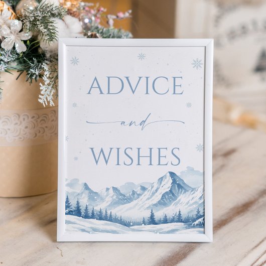 Blue Winter Bridal Shower Advice and Wishes ポスター