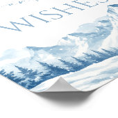 Blue Winter Bridal Shower Advice and Wishes ポスター (角)
