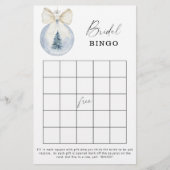 Blue winter bridal shower bingo game (正面)