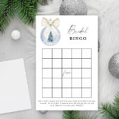 Blue winter bridal shower bingo game