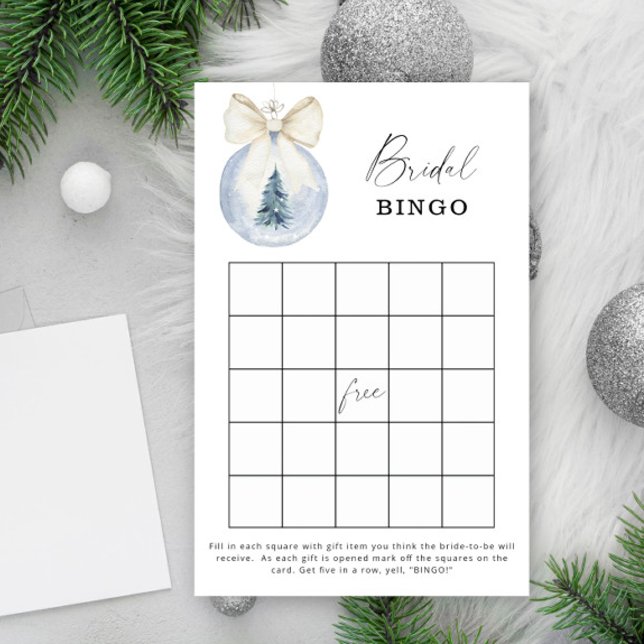 Blue winter bridal shower bingo game (クリエイターアップロード済み)