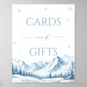 Blue Winter Bridal Shower Cards and Gifts  ポスター (正面)