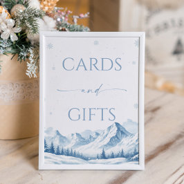 Blue Winter Bridal Shower Cards and Gifts  ポスター