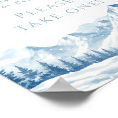 Blue Winter Bridal Shower Favor ポスター (角)