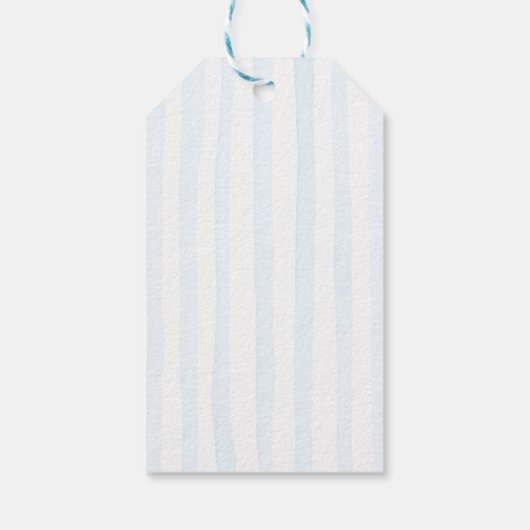 Blue Winter Christmas Tree Baby Shower ギフトタグ (裏面)