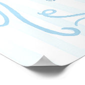 Blue Winter Christmas Tree Baby Shower Welcome ポスター (角)