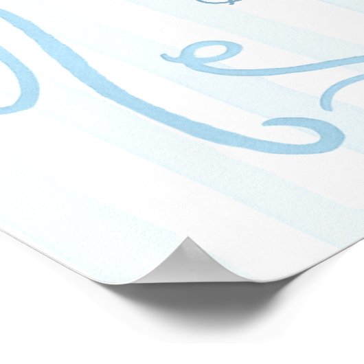 Blue Winter Christmas Tree Baby Shower Welcome ポスター (角)