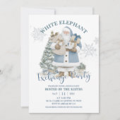 Blue Winter Christmas White Elephant Exchange Part 招待状 (正面)
