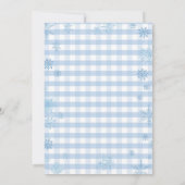 Blue Winter Clothesline Baby Shower Clothes Snow 招待状 (裏面)